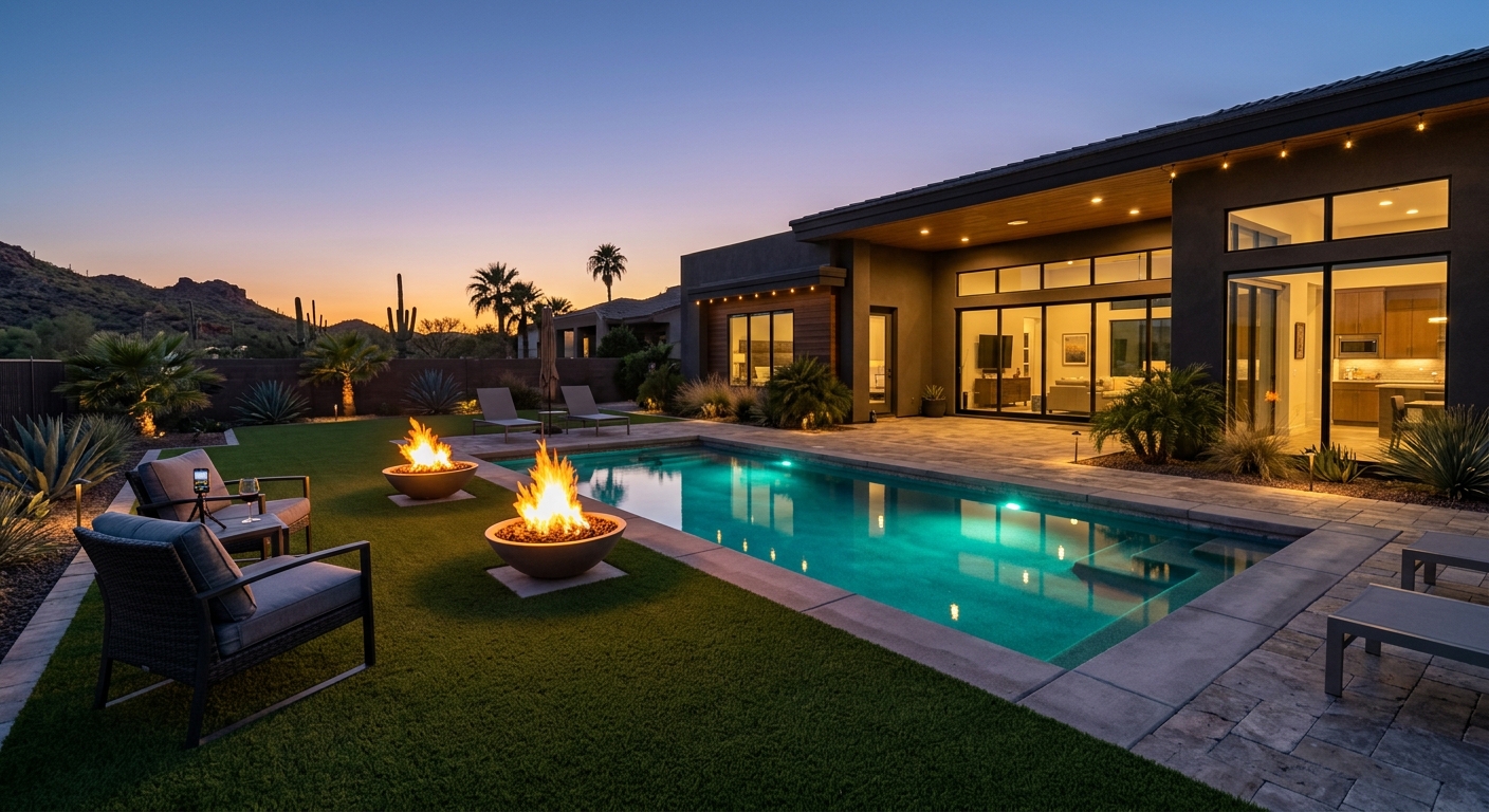 Turf around a pool surround